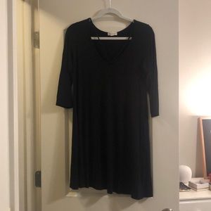 Black T-Shirt 3/4 Sleeve Dress